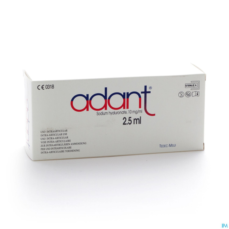 Adant sol 1% inj intra articul. 3 x 2,5ml