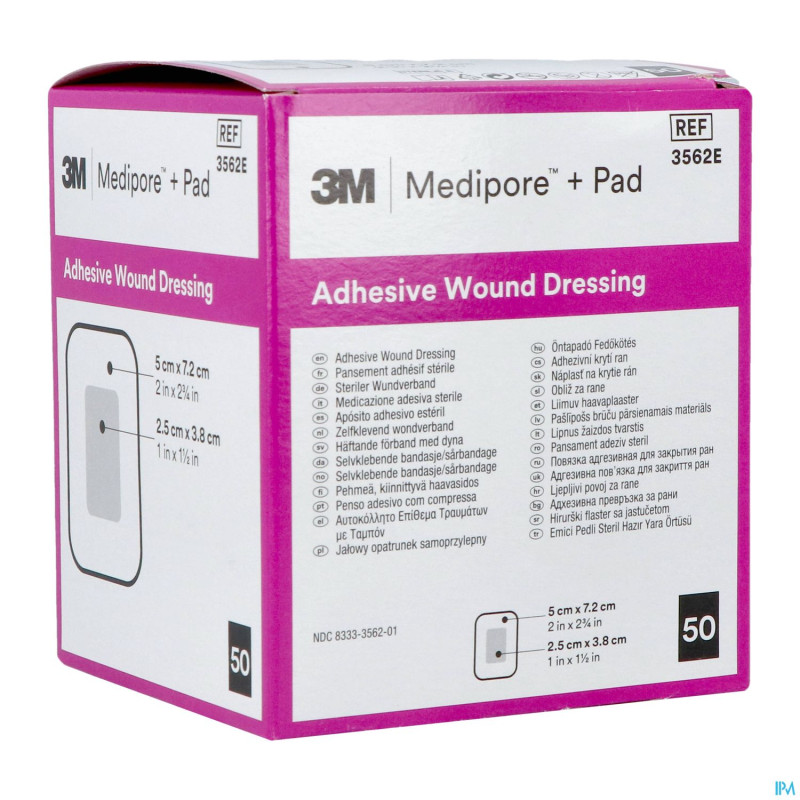Medipore + pad 3m    5x 7,2cm 50 3562e