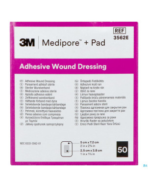 Medipore + pad 3m    5x 7,2cm 50 3562e