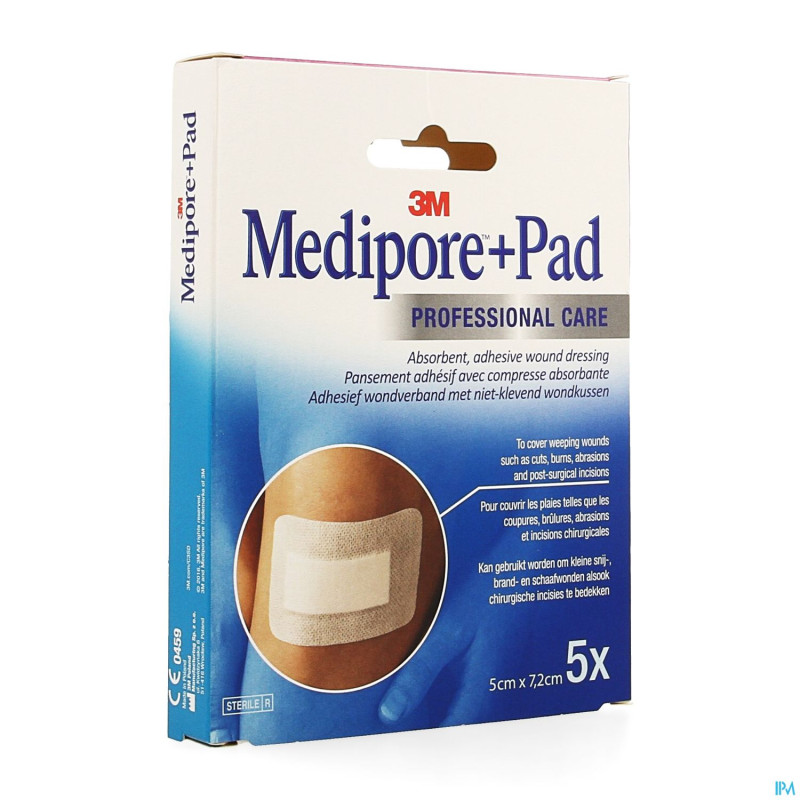 Medipore + pad 3m    5x 7,2cm  5 3562p
