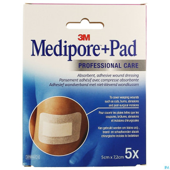 Medipore + pad 3m    5x 7,2cm  5 3562p