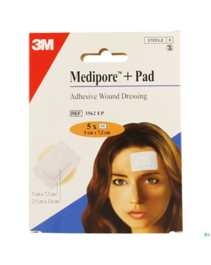 Medipore + pad 3m    5x 7,2cm  5 3562p