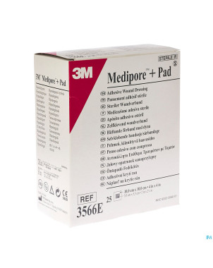 Medipore + pad 3m    10x10,0cm 25 3566e