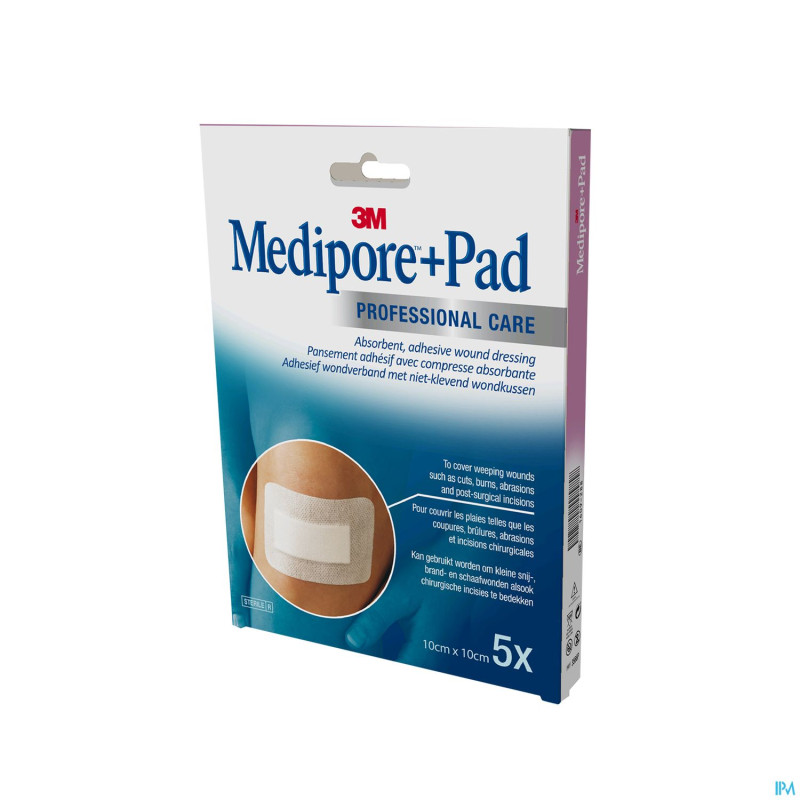 Medipore + pad 3m    10x10,0cm  5 3566p