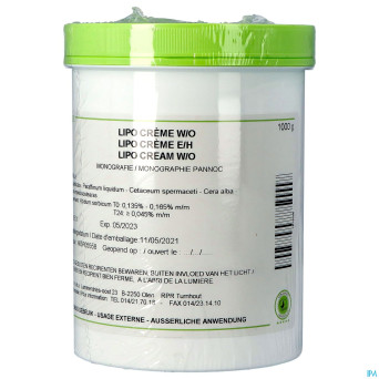 Lipo creme w/o (coldcream)    1kg pannoc