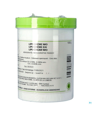 Lipo creme w/o (coldcream)    1kg pannoc