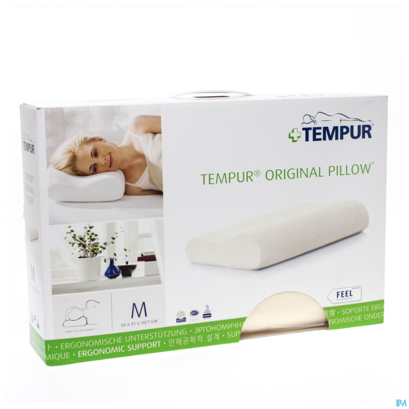 Tempur coussin + housse velours m