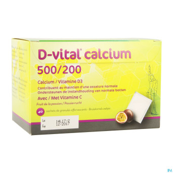 D-vital calcium 500/200 fruit passion   sachet 40
