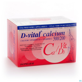 D-vital calcium 500/200 fruit passion   sachet 40