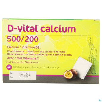 D-vital calcium 500/200 fruit passion   sachet 40