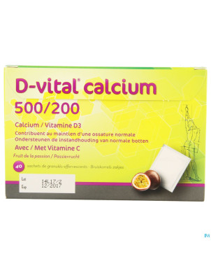 D-vital calcium 500/200 fruit passion   sachet 40