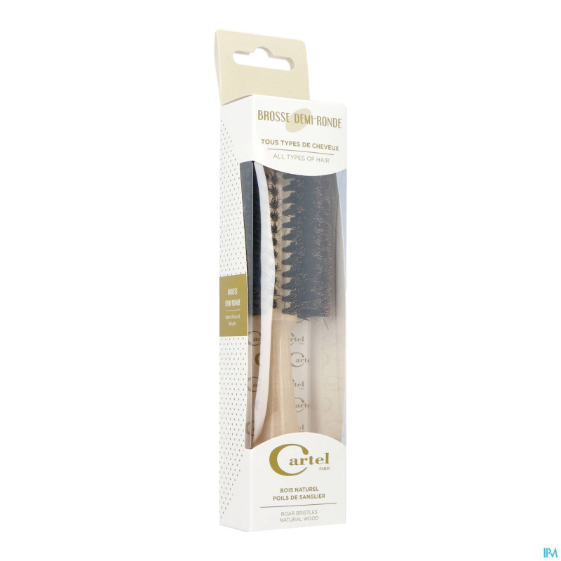 Cartel brosse 1/2ronde bois blanc    b8