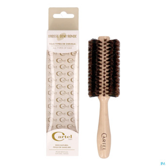 Cartel brosse 1/2ronde bois blanc    b8