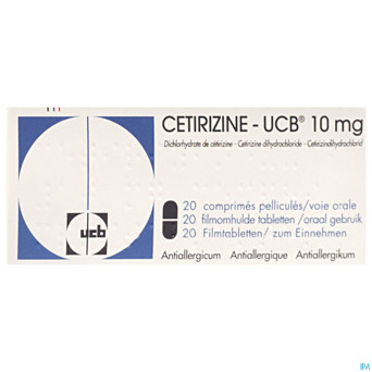 Cetirizine ucb comp pel. 20 x 10 mg