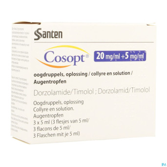 Cosopt ocumeter plus 20mg/5 mg collyre 3 x 5 ml