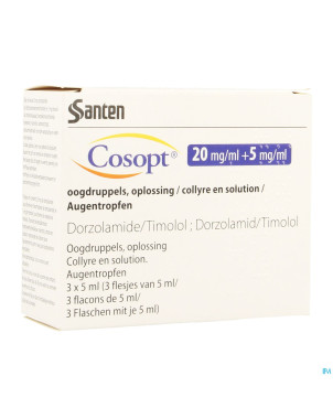 Cosopt ocumeter plus 20mg/5 mg collyre 3 x 5 ml