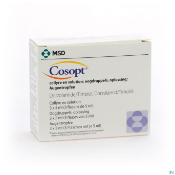 Cosopt ocumeter plus 20mg/5 mg collyre 3 x 5 ml