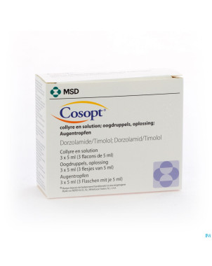 Cosopt ocumeter plus 20mg/5 mg collyre 3 x 5 ml