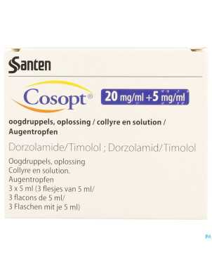 Cosopt ocumeter plus 20mg/5 mg collyre 3 x 5 ml