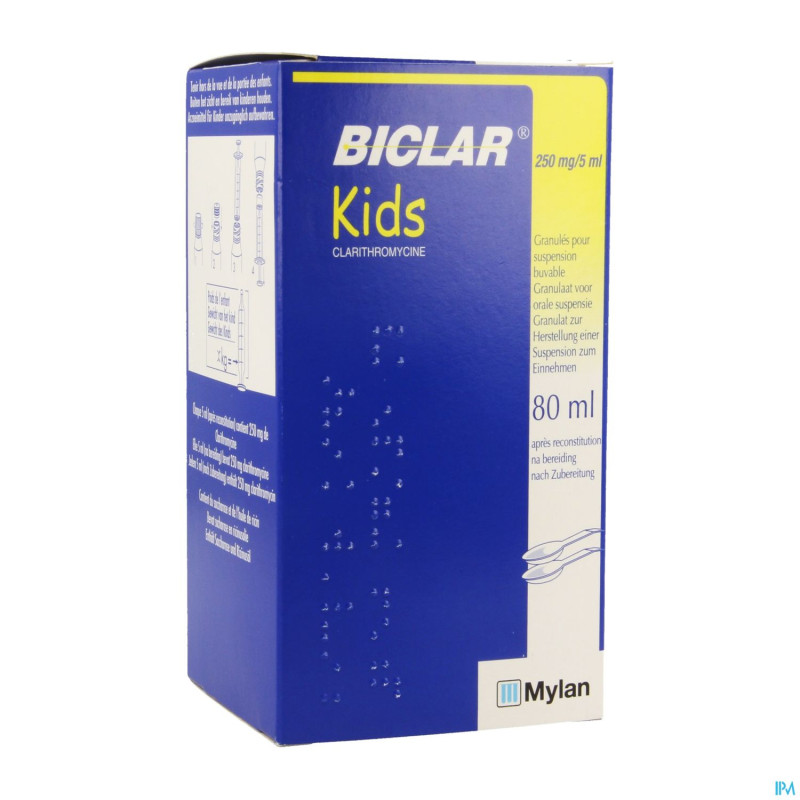 Biclar 250 kids gran susp 250mg/5ml