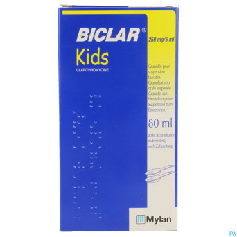 Biclar 250 kids gran susp 250mg/5ml