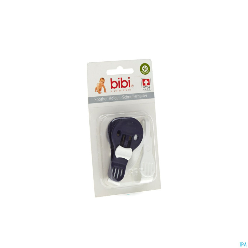 Bibi sucette bnde attache bleu-ecru