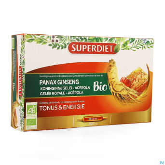 Superdiet ginseng-gelee royale bio    amp 20x15ml