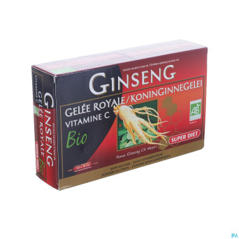 Superdiet ginseng-gelee royale bio    amp 20x15ml