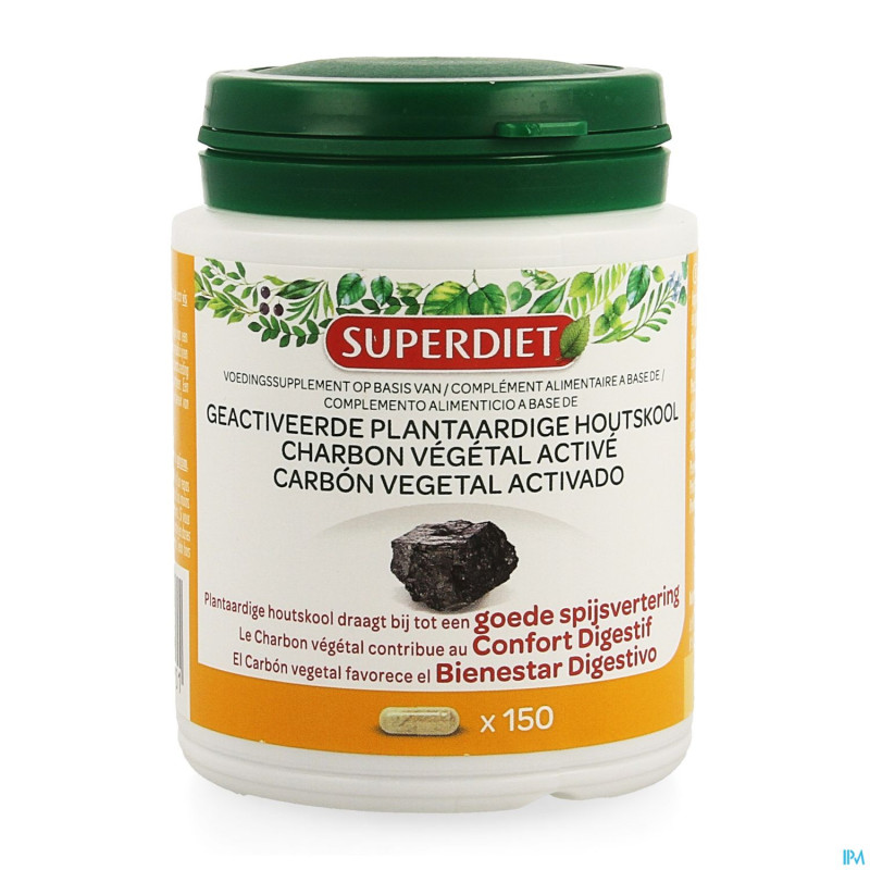 Superdiet charbon vegetal active    caps 150