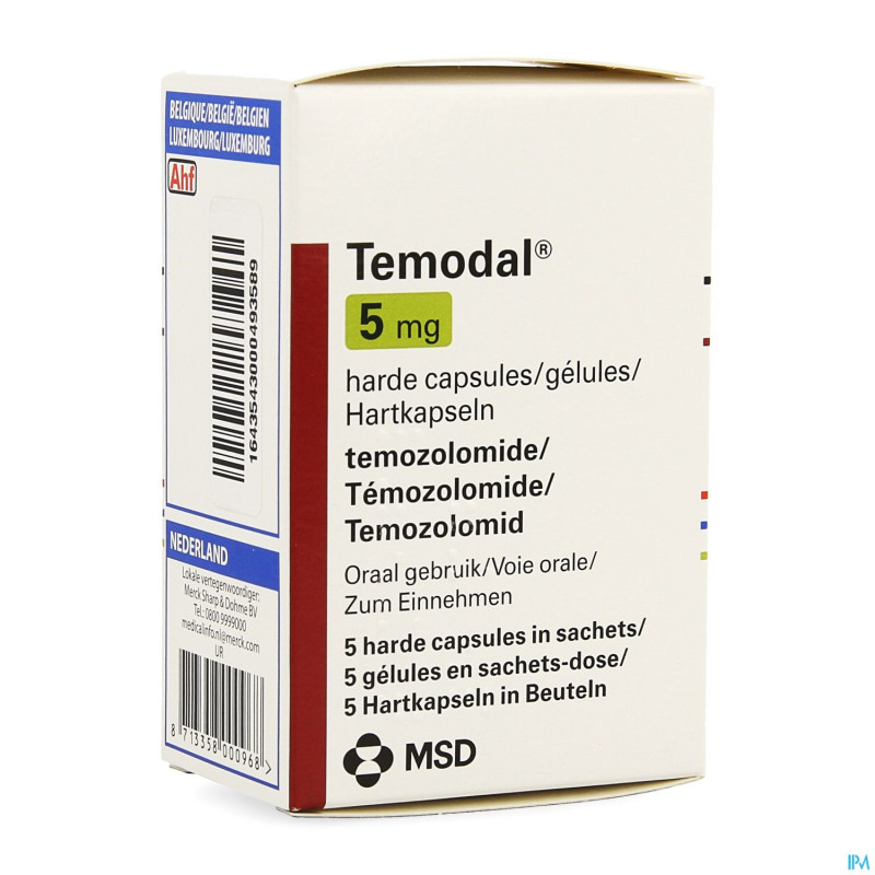 Temodal   5 mg caps  5 x   5 mg