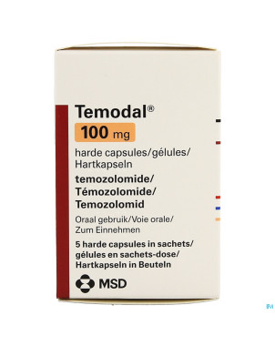 Temodal 100 mg caps  5 x 100 mg