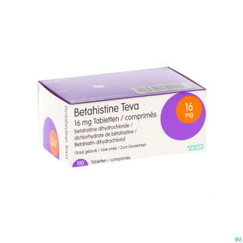 Betahistine teva 16 mg comp 100 x 16 mg