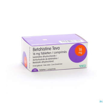 Betahistine teva 16 mg comp 100 x 16 mg
