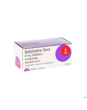 Betahistine teva  8 mg comp 100 x  8 mg