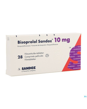 Bisoprolol sandoz 10mg tabl 28 x 10 mg