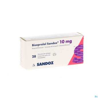 Bisoprolol sandoz 10mg tabl 28 x 10 mg