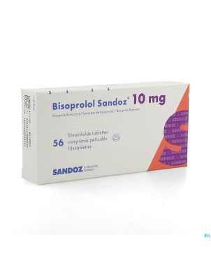 Bisoprolol sandoz 10mg tabl 56 x 10 mg