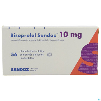 Bisoprolol sandoz 10mg tabl 56 x 10 mg