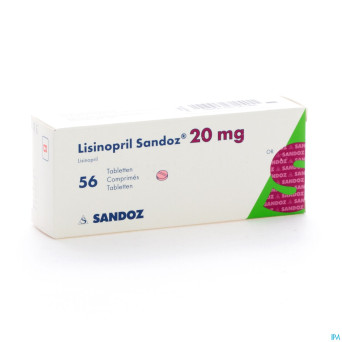 Lisinopril sandoz 20mg tabl 56 x 20 mg
