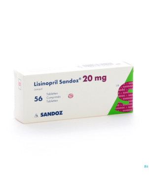 Lisinopril sandoz 20mg tabl 56 x 20 mg