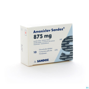 Amoxiclav sandoz 875 mg comp 10 x 875 mg