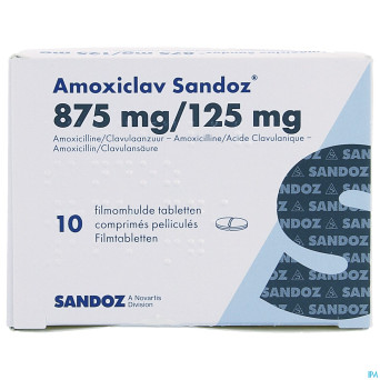 Amoxiclav sandoz 875 mg comp 10 x 875 mg