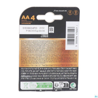 Duracell mn1500/lr6 4