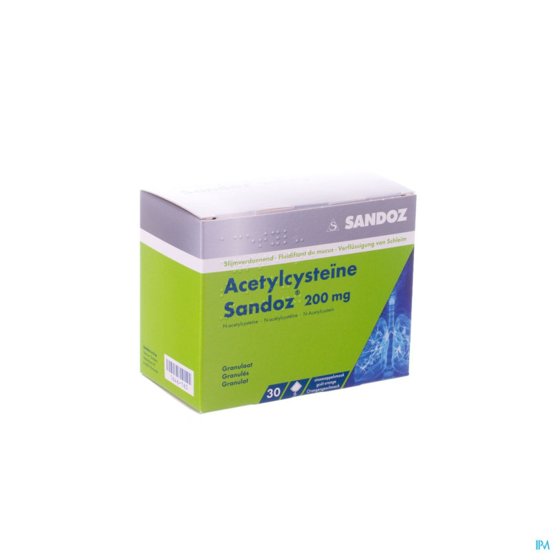 Acetylcysteine sandoz 200 mg sach. 30 x 200 mg
