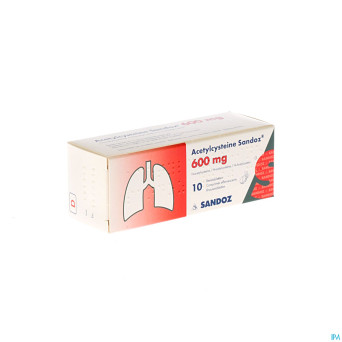 Acetylcysteine sandoz 600 mg cpr eff. 10