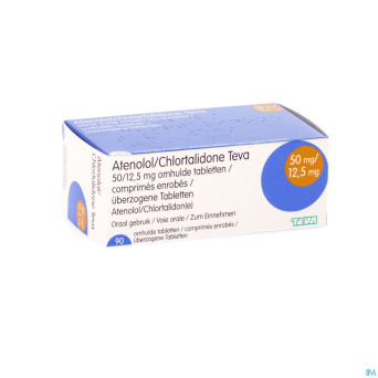 Atenolol/chlortalidone teva comp 90 x 50/12,5 mg