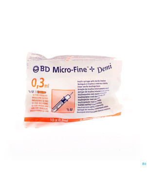 Bd microfine+ ser.ins.demi 0,3ml 30g 8mm 10 324826