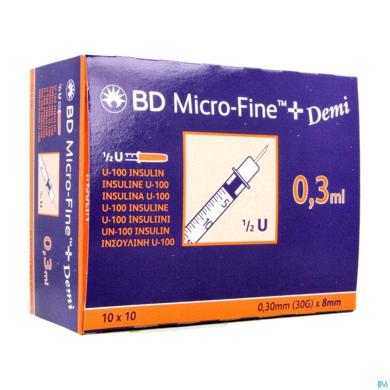 Bd microfine+ ser.ins.demi 0,3ml 30g 8mm100 324826
