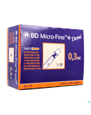 Bd microfine+ ser.ins.demi 0,3ml 30g 8mm100 324826