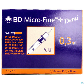 Bd microfine+ ser.ins.demi 0,3ml 30g 8mm100 324826